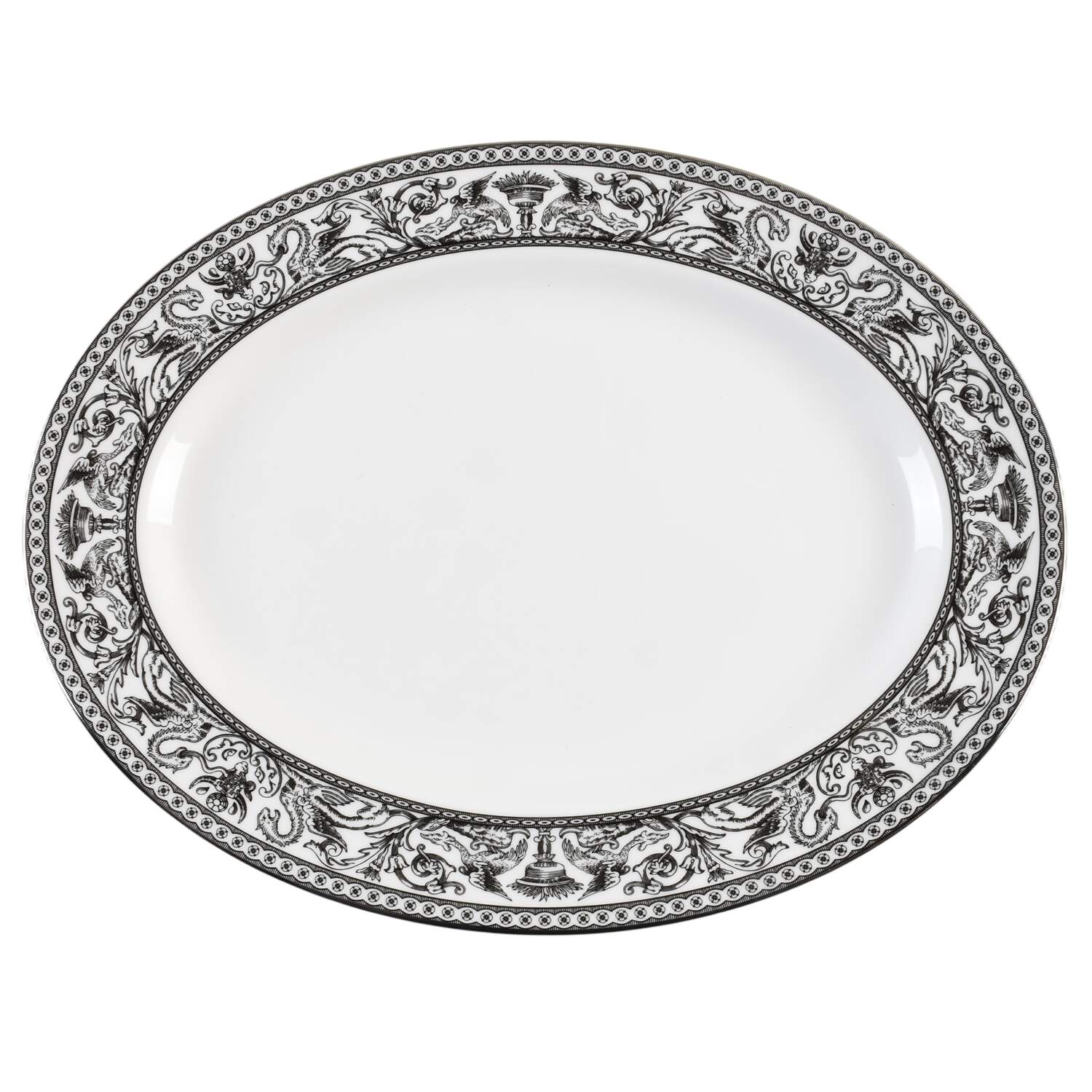 Contrasts Florentine 15" Oval Serving Platter by Wedgwood-1