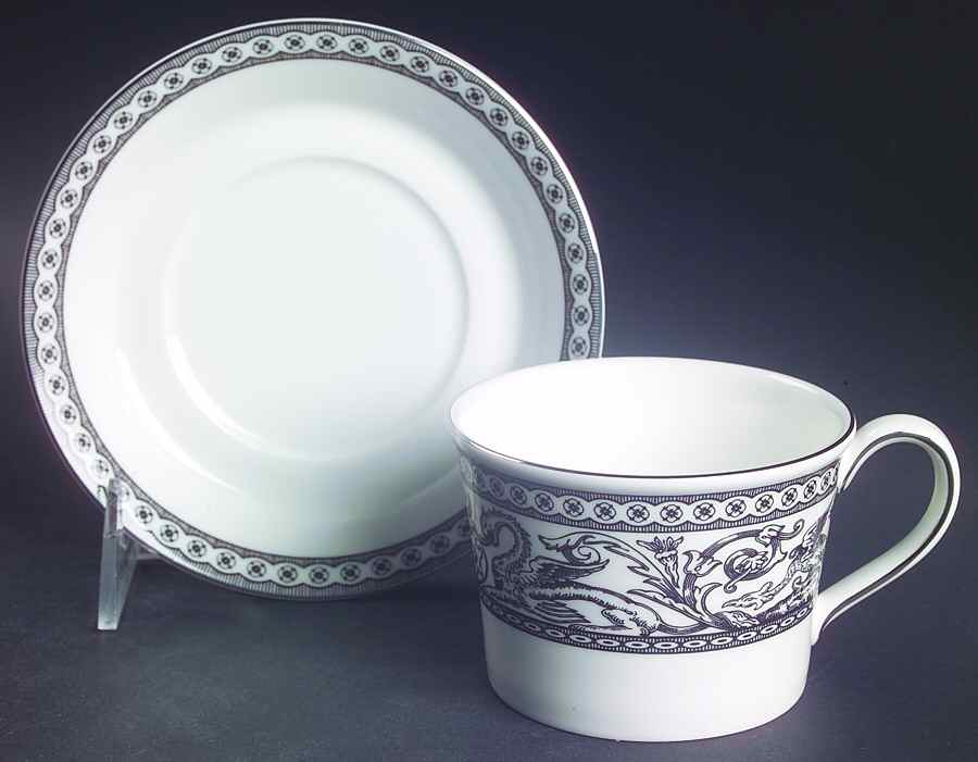Contrasts Florentine Flat Cup & Saucer Set by Wedgwood-1