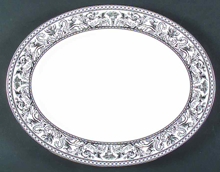 Contrasts Florentine 14" Oval Serving Platter by Wedgwood-1