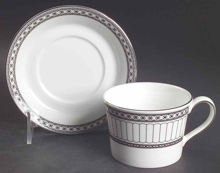 Contrasts Colonnade Flat Cup & Saucer Set by Wedgwood-1