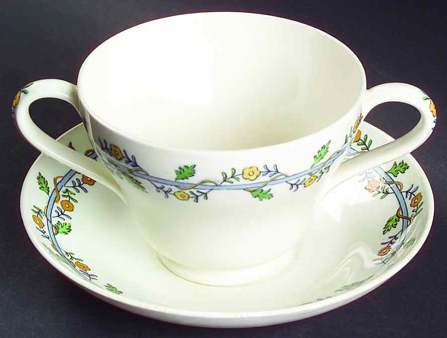 A6144 Footed Bouillon Cup & Saucer by Wedgwood-1