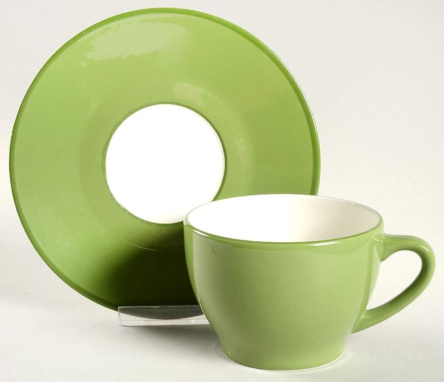 Passano Green Flat Cup & Saucer Set by Williams-Sonoma-1