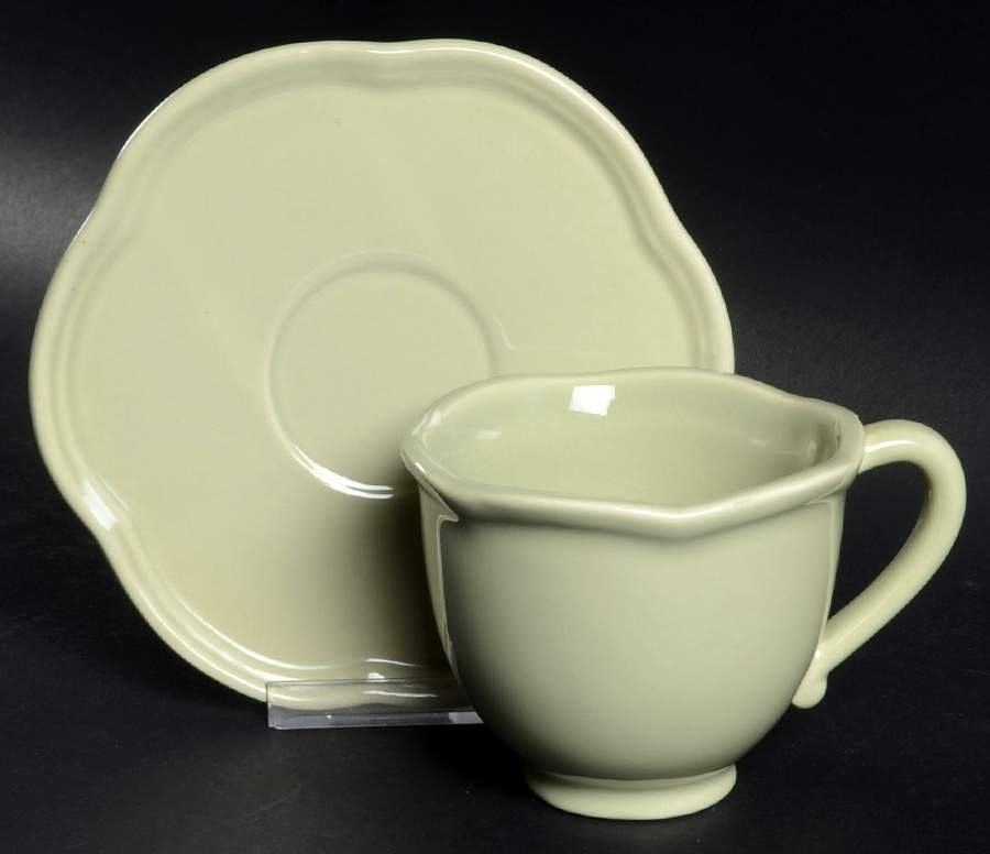 Manosque Light Green Footed Cup & Saucer Set by Williams-Sonoma-1