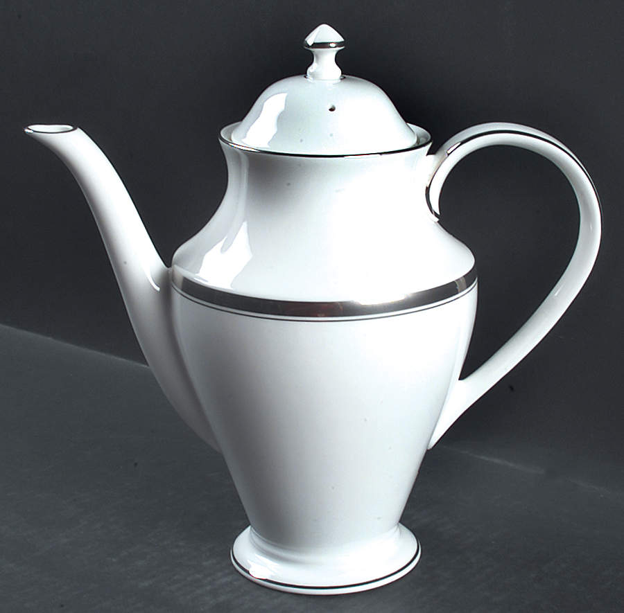 Harcourt Platinum Tea/Coffee Pot & Lid by Waterford China-1