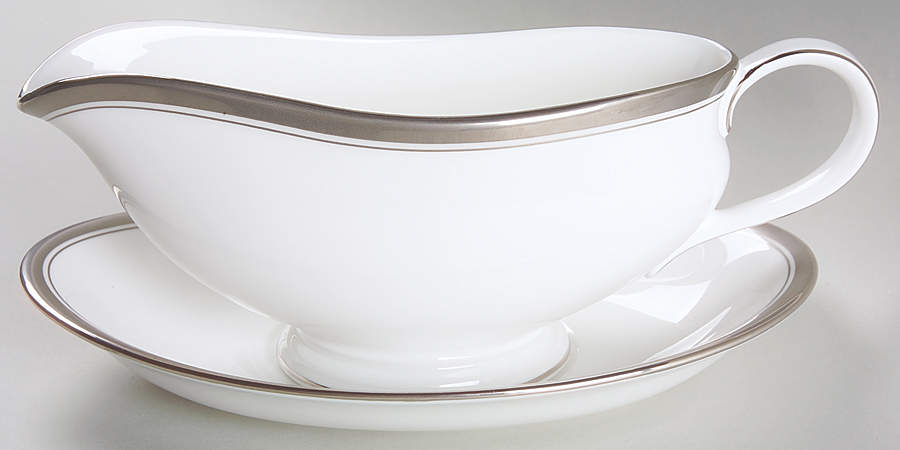 Harcourt Platinum Gravy Boat & Underplate by Waterford China-1
