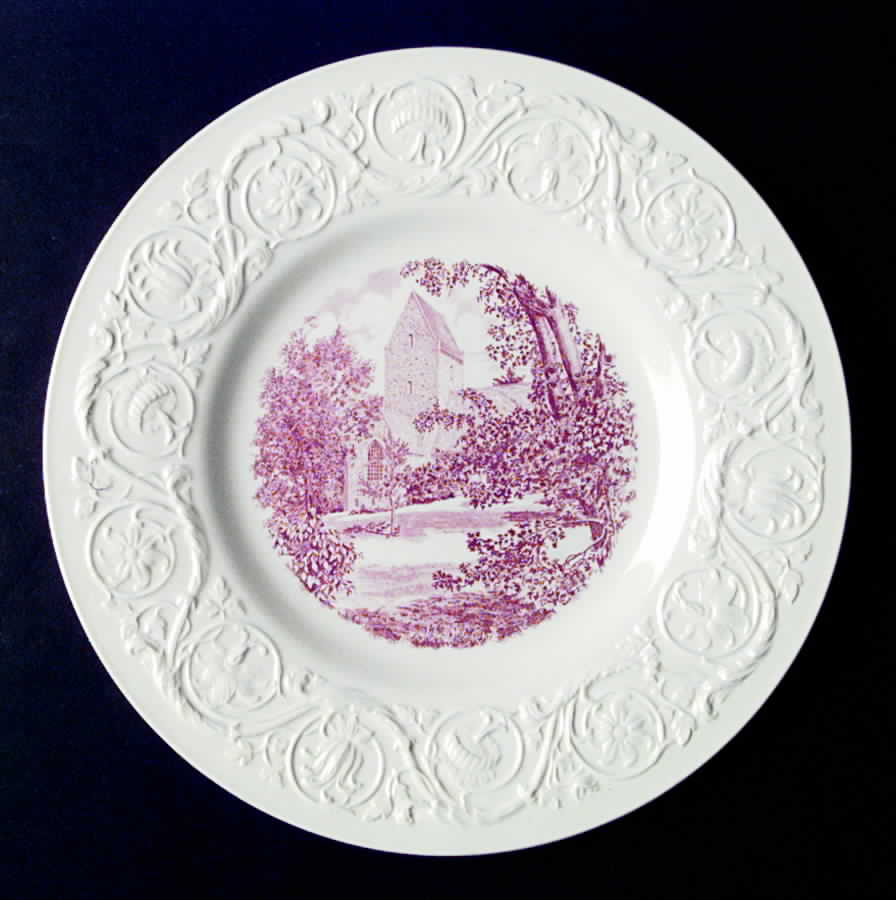 Western College Pink Dinner Plate by Wedgwood-1