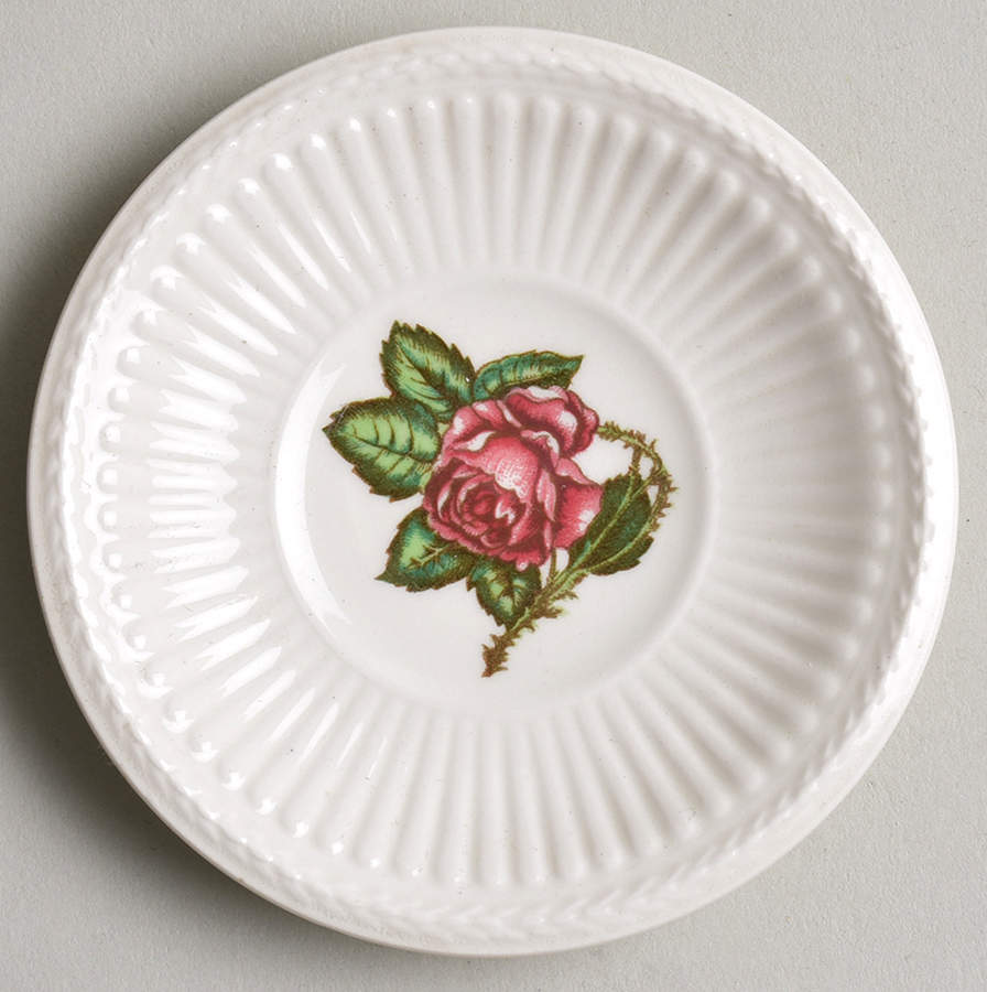Moss Rose (Newer, Black Backstamp) Butter Pat by Wedgwood-1