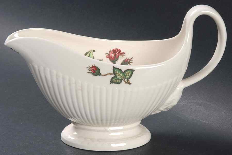 Moss Rose (Newer, Black Backstamp) Gravy Boat by Wedgwood-1