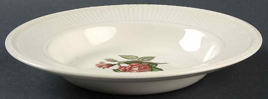 Moss Rose (Newer, Black Backstamp) Rim Soup Bowl by Wedgwood-1