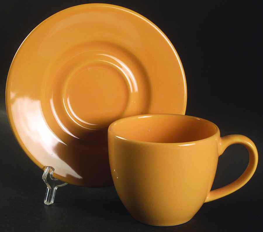 Fun Factory Yellow (Germany) Jumbo Cup & Saucer Set by Waechtersbach-1