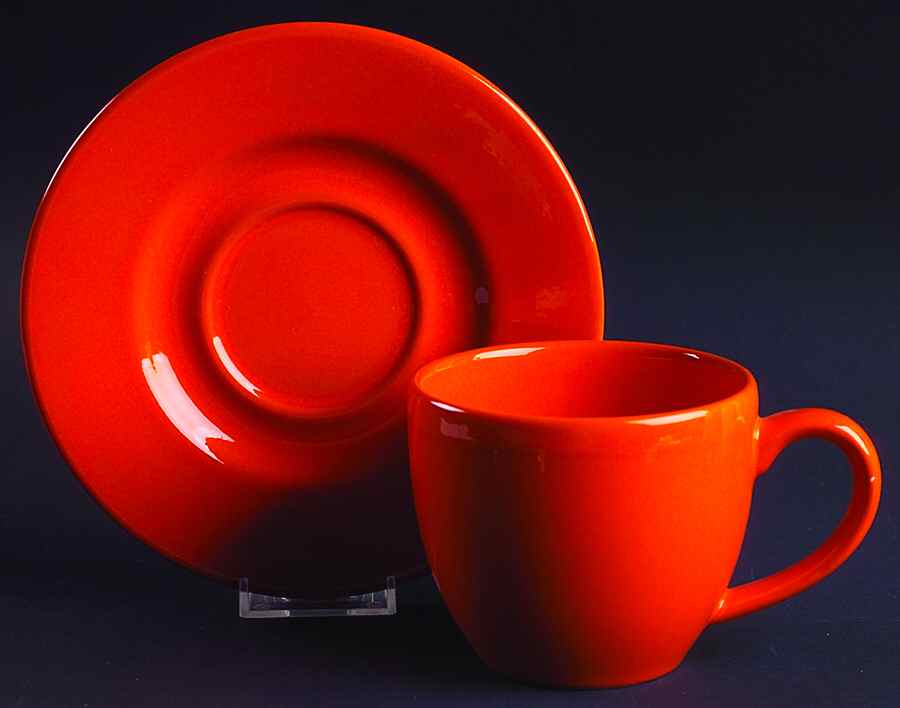Fun Factory Freestyle Orange (Germany) Jumbo Cup & Saucer Set by Waechtersbach-1