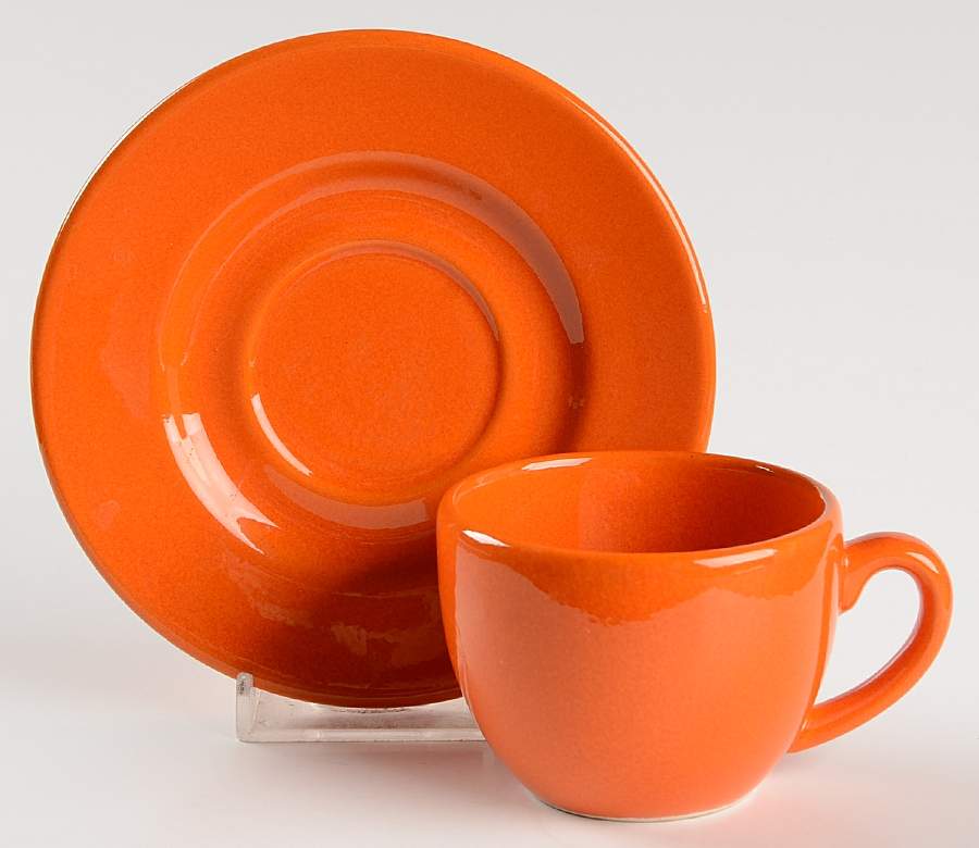 Fun Factory Freestyle Orange (Germany) Flat Demitasse Cup & Saucer Set by Waechtersbach-1