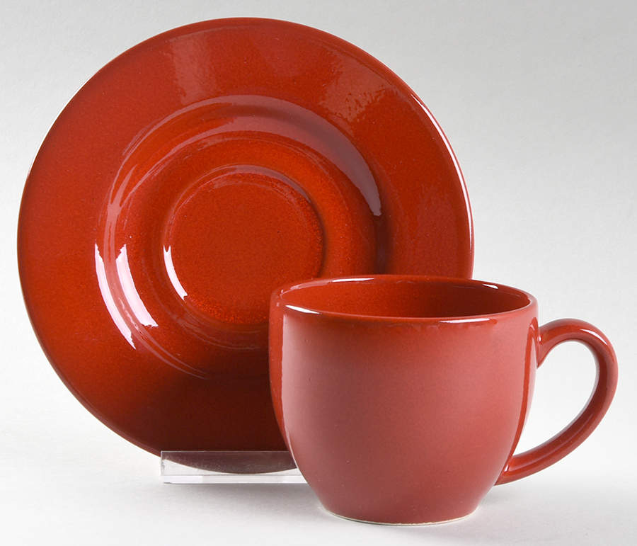 Fun Factory Freestyle Red-Cherry (Germany) Flat Cup & Saucer Set by Waechtersbach-1
