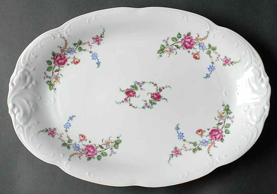 Rose Garden 13" Oval Serving Platter by Wawel-1