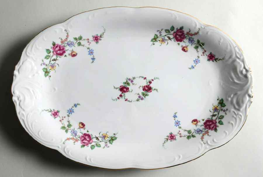 Rose Garden 12" Oval Serving Platter by Wawel-1