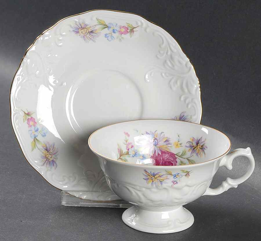 WLB28 Footed Cup & Saucer Set by Walbrzych-1