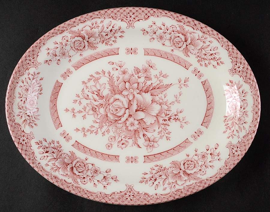 Kew Pink 11" Oval Serving Platter by Wood & Sons-1