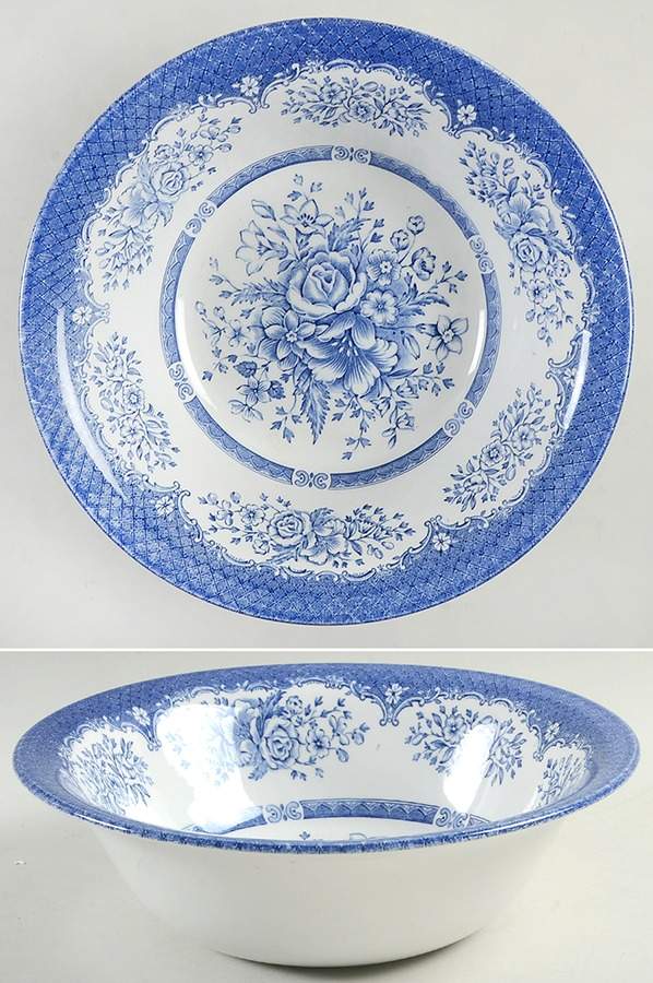 Kew Blue 9" Round Vegetable Bowl by Wood & Sons-1