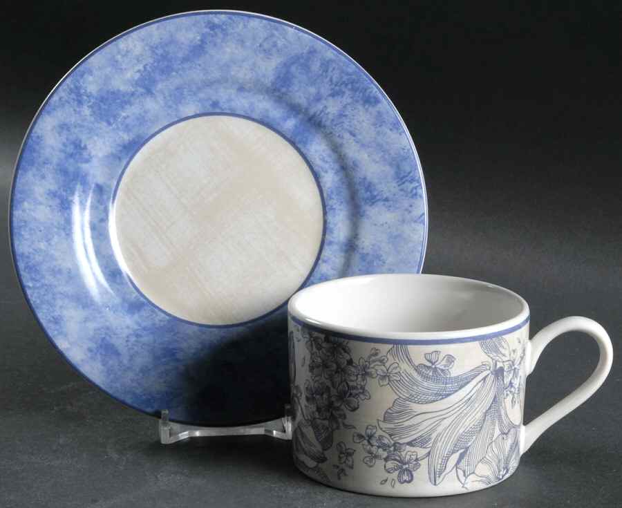Garden Toile Flat Cup & Saucer Set by Waverly-1