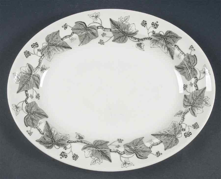 Napoleon Ivy Black 12" Oval Serving Platter by Wedgwood-1