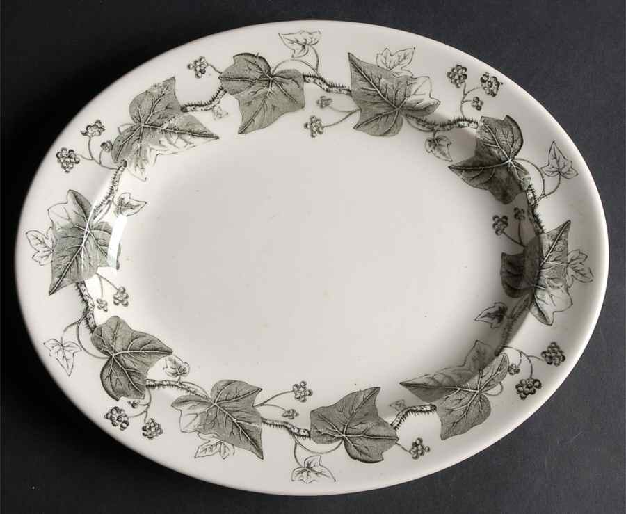 Napoleon Ivy Black 10" Oval Serving Platter by Wedgwood-1