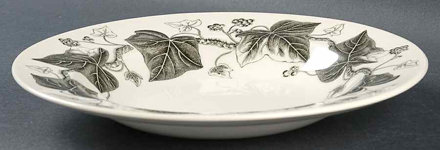 Napoleon Ivy Black Large Rim Soup Bowl by Wedgwood-1