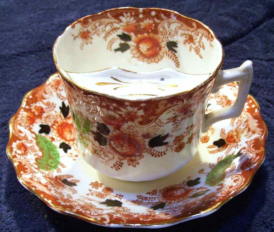 3914 Mustache Cup & Saucer Set by Wellington (England)-1