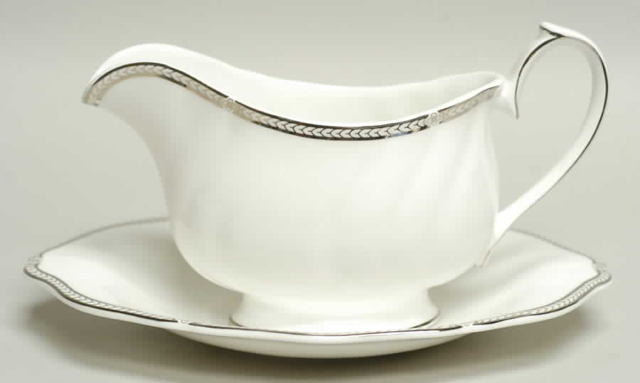 Crown Platinum Gravy Boat & Underplate by Wedgwood-1