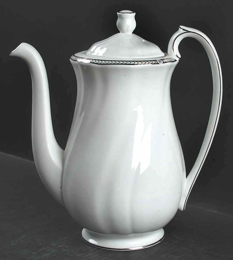 Crown Platinum Coffee Pot & Lid by Wedgwood-1