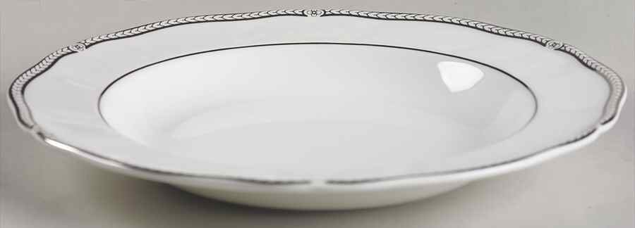 Crown Platinum Large Rim Soup Bowl by Wedgwood-1
