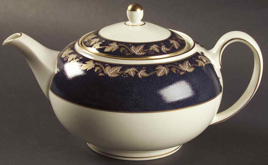 Whitehall 2000 (Powder Dark Blue Rim) Teapot & Lid by Wedgwood-1