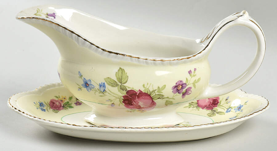 Brampton Rose Gravy Boat & Underplate by Wood & Sons-1