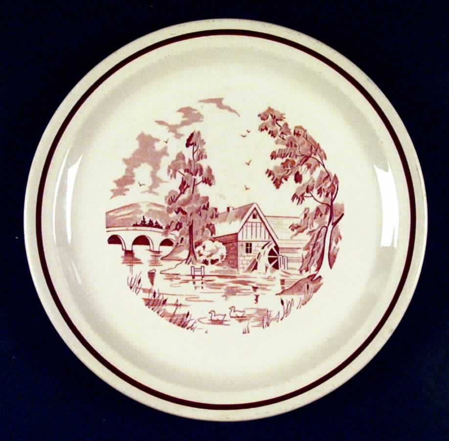 Ye Olde Mill Brown Dinner Plate by Wallace (American)-1