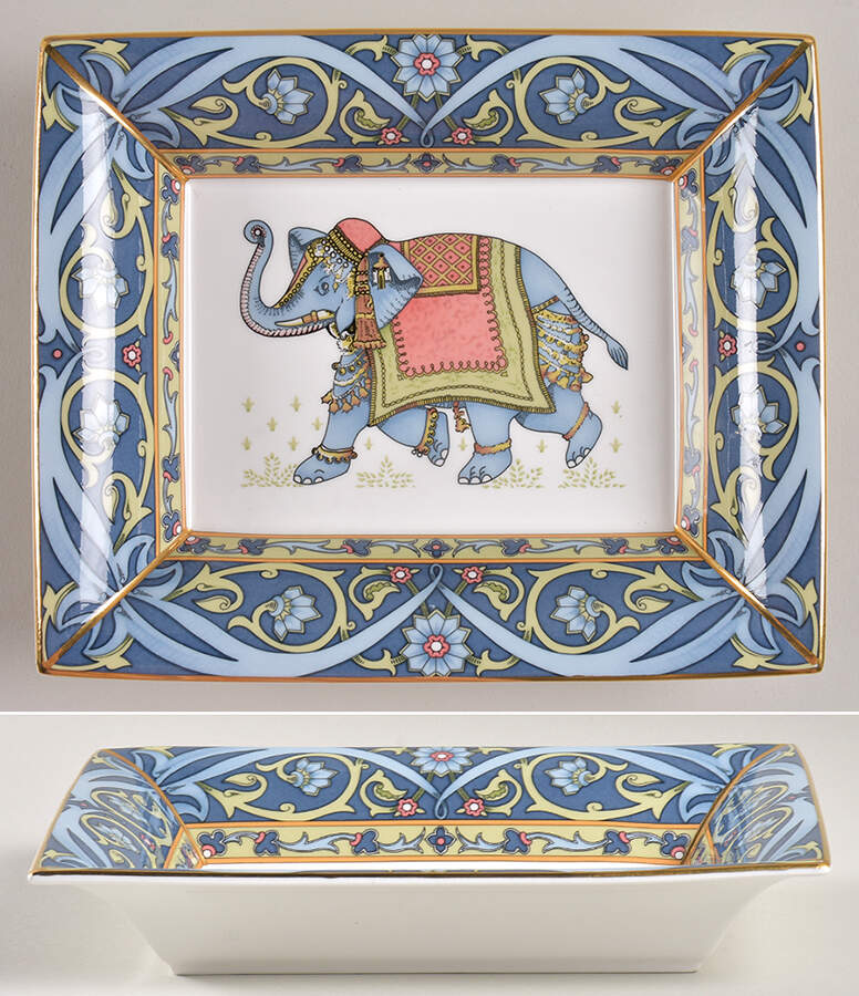 Blue Elephant Rectangular Tray by Wedgwood-1