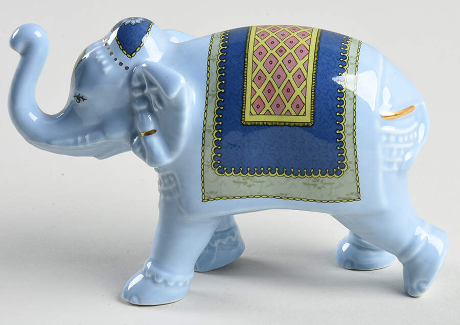 Blue Elephant Elephant Figurine by Wedgwood-1