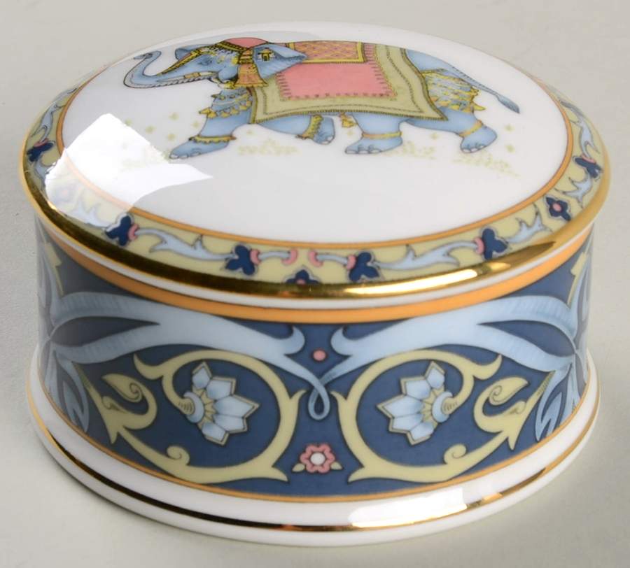 Blue Elephant Round Box & Lid by Wedgwood-1