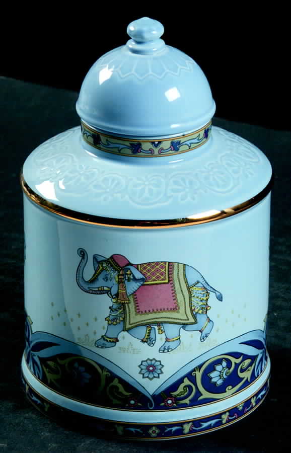 Blue Elephant Tea Caddy & Lid by Wedgwood-1