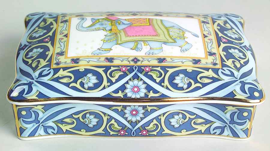 Blue Elephant Double Deck Playing Card Box & Lid by Wedgwood-1