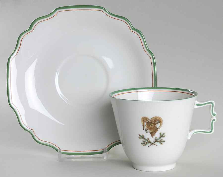 5939 Footed Cup & Saucer Set by Wiener Porzellan-1