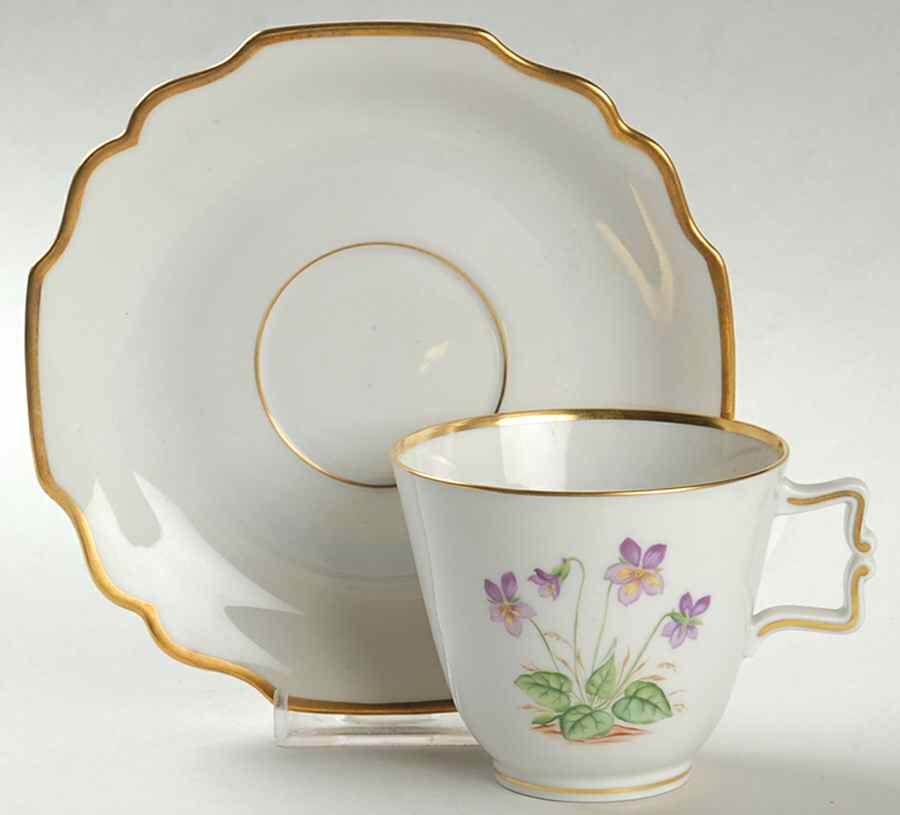 6524 Footed Cup & Saucer Set by Wiener Porzellan-1