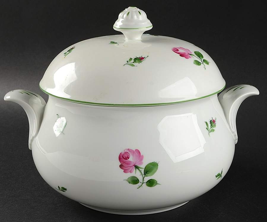 Viennese Rose Round Covered Vegetable by Wiener Porzellan-1