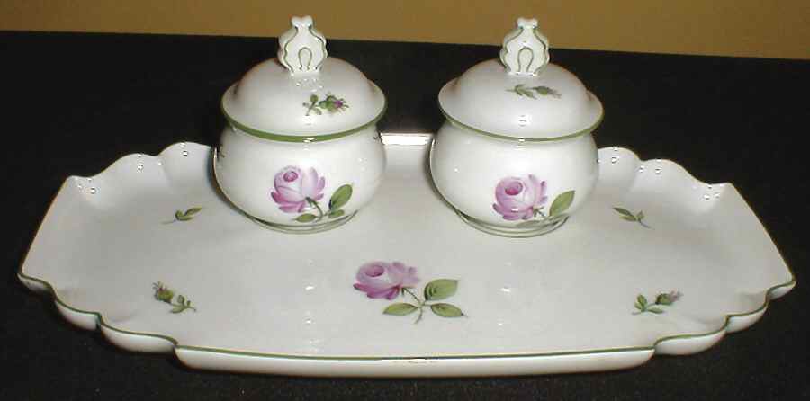Viennese Rose Ink Stand by Wiener Porzellan-1