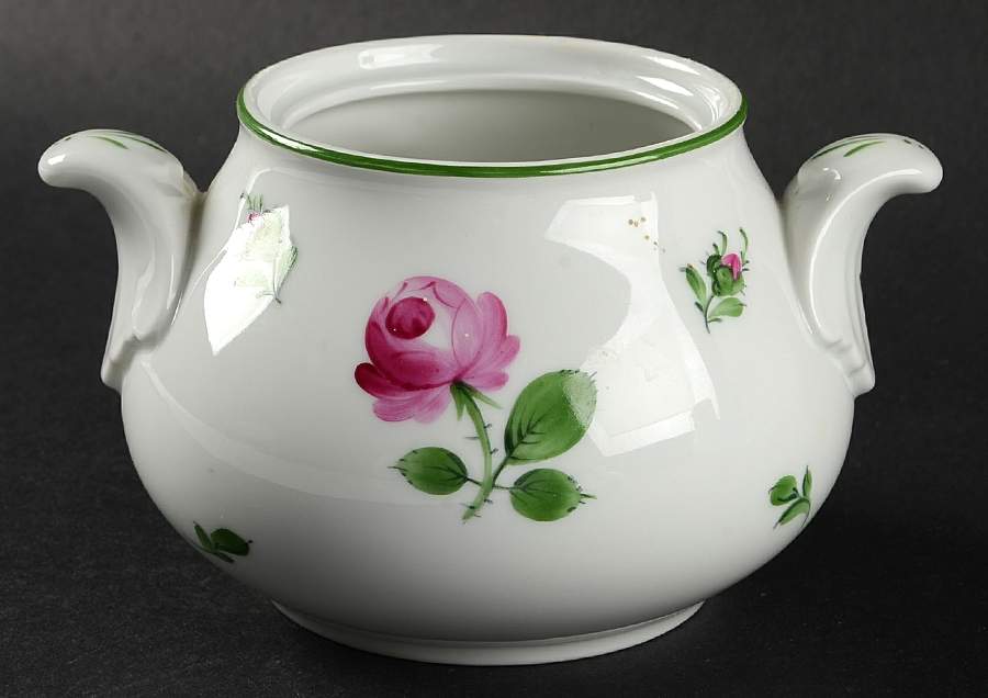 Viennese Rose Sugar Bowl No Lid by Wiener Porzellan-1