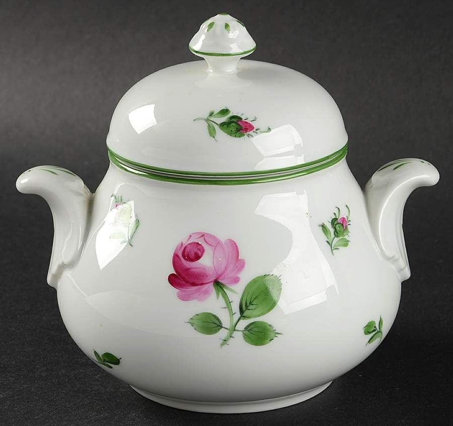 Viennese Rose Sugar Bowl & Lid by Wiener Porzellan-1