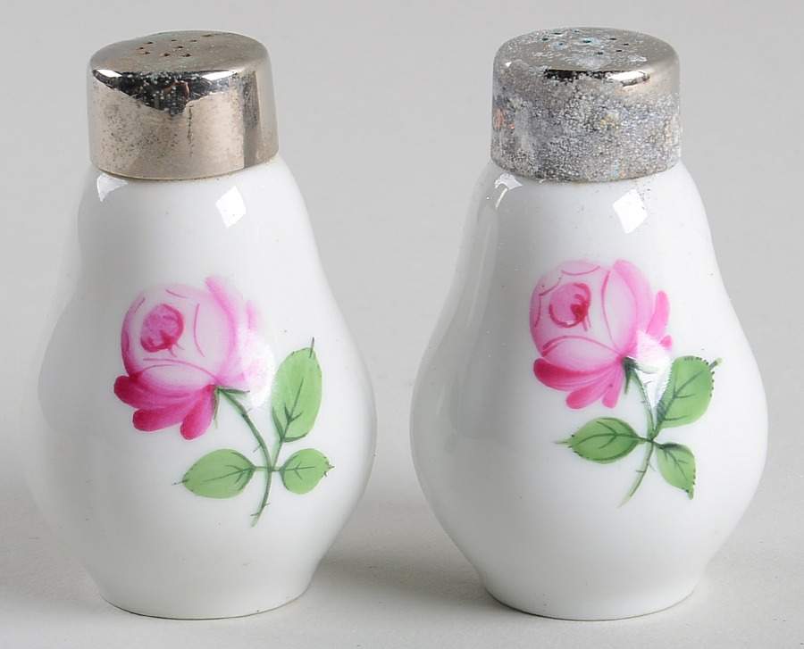 Viennese Rose Salt & Pepper Set by Wiener Porzellan-1