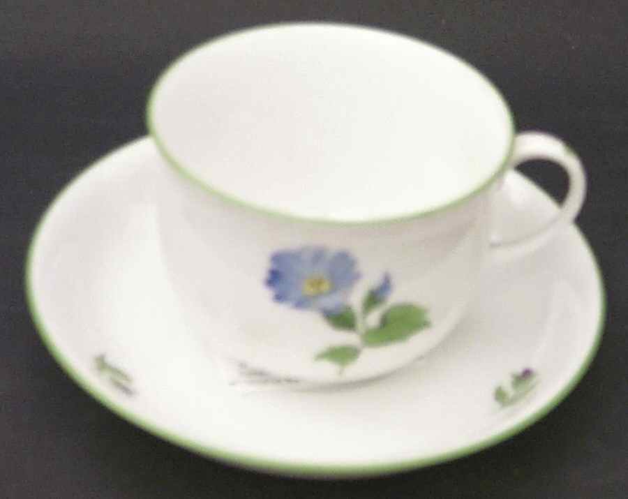 Wiener Blumen Flat Cup & Saucer Set by Wiener Porzellan-1
