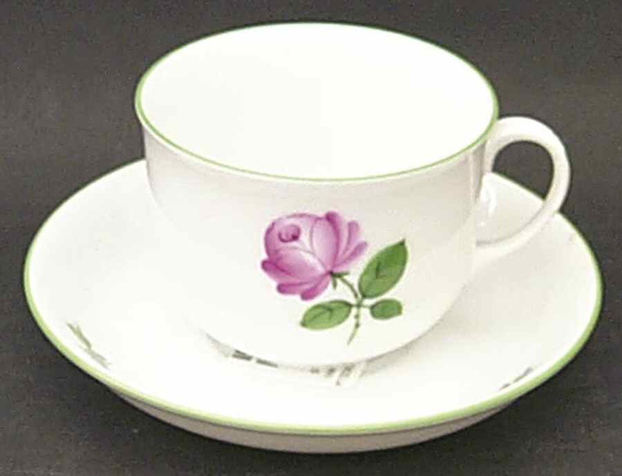 Wiener Blumen Flat Cup & Saucer Set by Wiener Porzellan-1