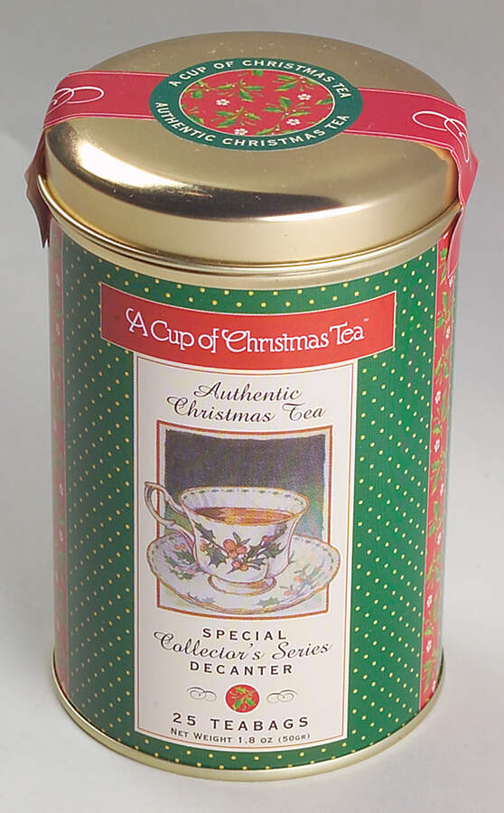 A Cup of Christmas Tea Tea Tin & Lid by Waldman House-1