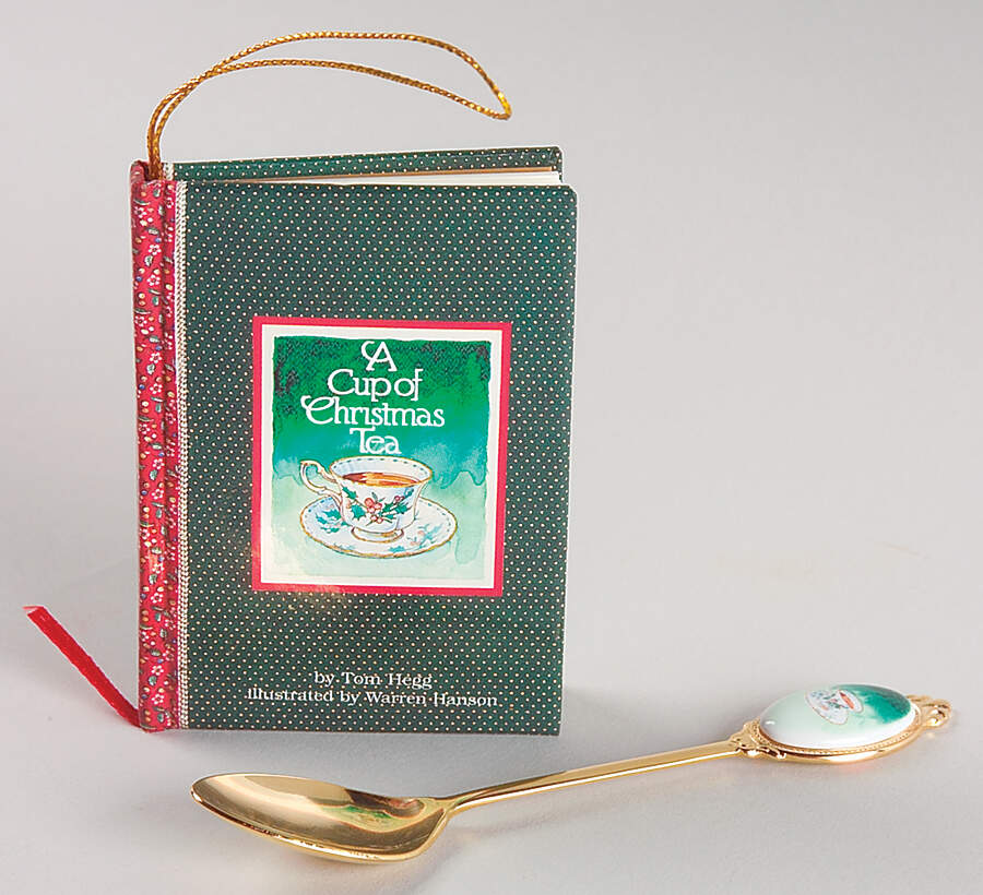 A Cup of Christmas Tea Mini Story Book & Demitasse Spoon Set by Waldman House-1