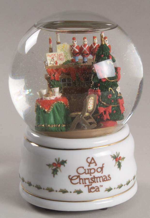 A Cup of Christmas Tea Snow Globe by Waldman House-1